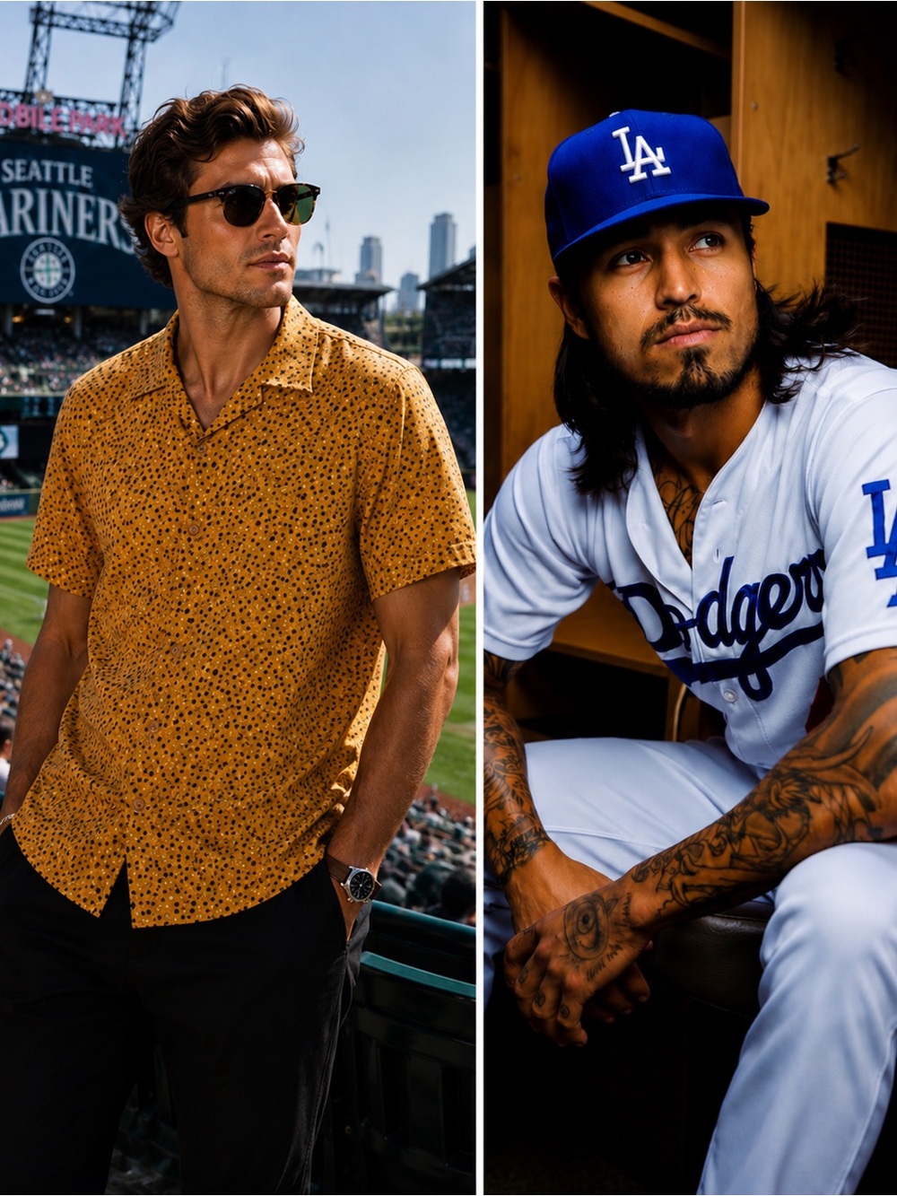PARALLEL X LEAGUE Duke Camp Shirt Gold Tattoo Floral Vacation Resortwear Rayon